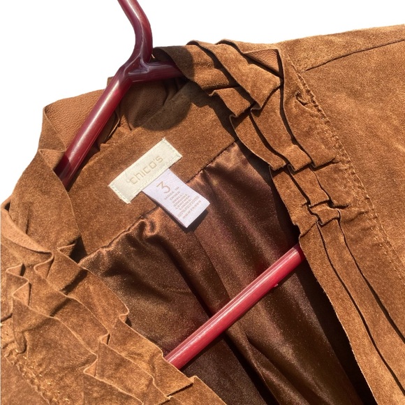 Chicos Leather Suede Jacket. - Picture 2 of 3